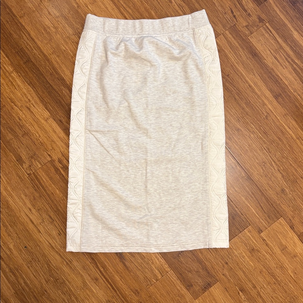 Anthropologie Daily Practice Midi Skirt-cream quilted knit Cute Athleisure - Picture 3 of 6